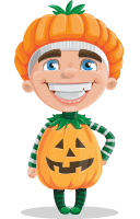 Kid with Halloween Costume Cartoon Vector Character AKA Keat Trick-or-treat